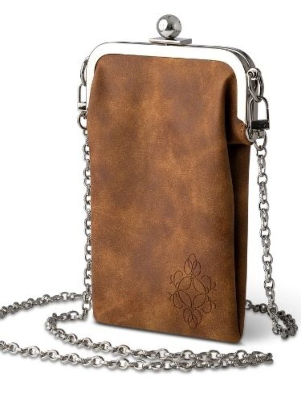 Borsali Brown Phone Crossbody Bag Glasses Case Travel Purse NWT